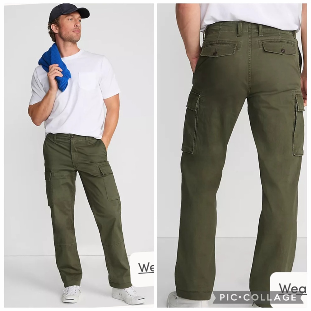 Men’s lands end green cargo pants size 30